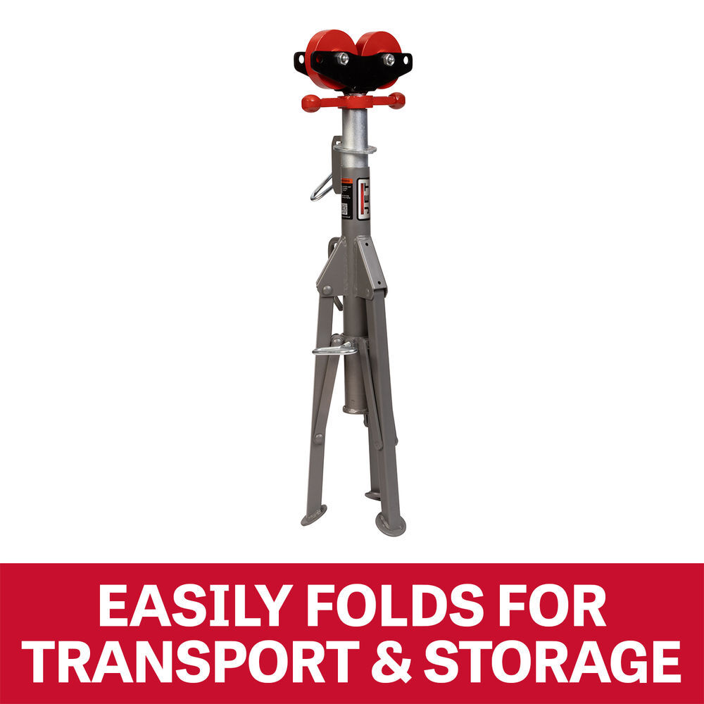 JET Folding Pipe Jack Stand with Steel Rollers, large image number 4