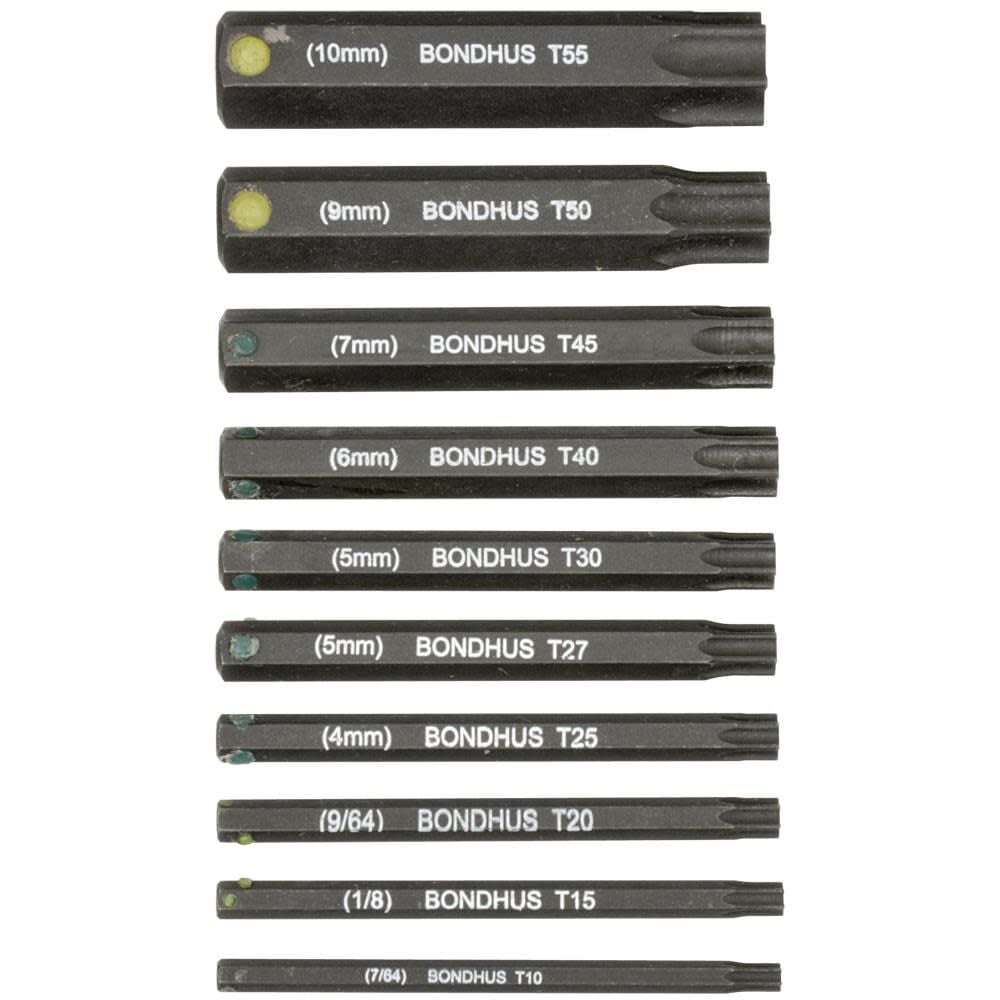 Bondhus 10pc 2In Star Bit Set without Sockets, large image number 1