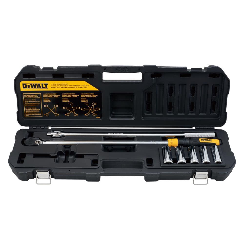 DEWALT 1/2in Drive Torque Wrench Tire Change Kit 7pc DWMT17107 Acme Tools