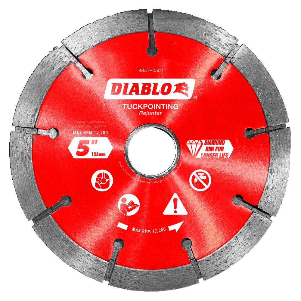 Diablo Tools 5 Inch Segmented Rim Diamond Tuck Point Disc for Masonry – DMATP0500