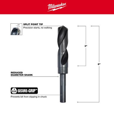 Milwaukee 7/8 in. S&D Black Oxide Drill Bit, large image number 2