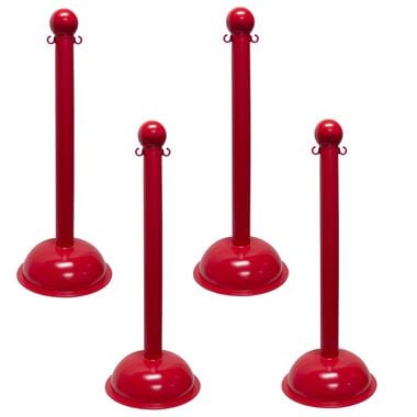 Mr Chain Red Heavy Duty Stanchion (4-Pack)