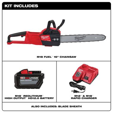 Milwaukee M18 FUEL 16 in. Chainsaw Kit, large image number 2