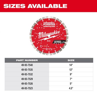 Milwaukee 14 in. Diamond Ultra Segmented Blade, large image number 7