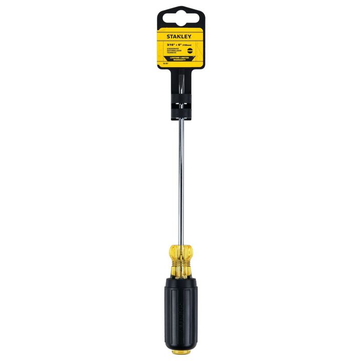 Stanley 3/16 x 6 Inch Vinyl Grip Cabinet Tip Screwdriver, large image number 2