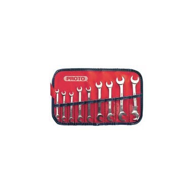 Proto 9 Piece Satin Short Angle Open-End Wrench Set