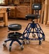 RIKON Heavy Duty Low Rolling Shop Chair with Backrest, small image number 4