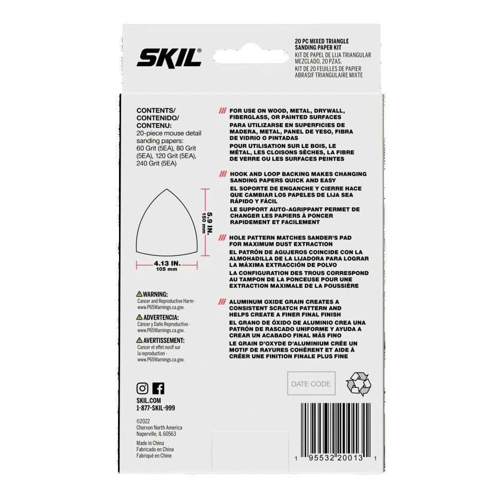 SKIL Mixed Triangle Sanding Paper Kit 20pc, large image number 2