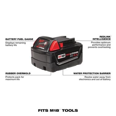 Milwaukee M18 REDLITHIUM XC 3.0Ah Extended Capacity Battery Pack, large image number 1