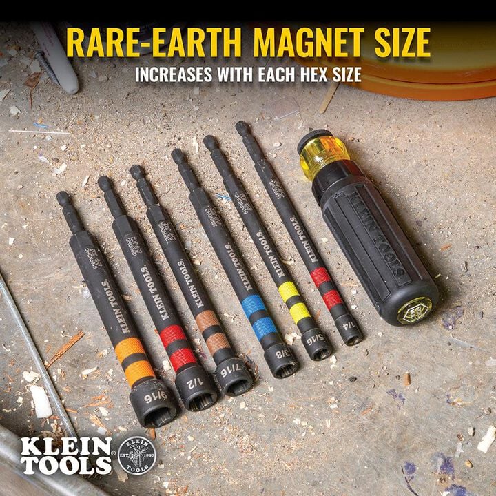 Klein Tools 9/16 Inch Mag Hollow Power Nut Driver, large image number 1