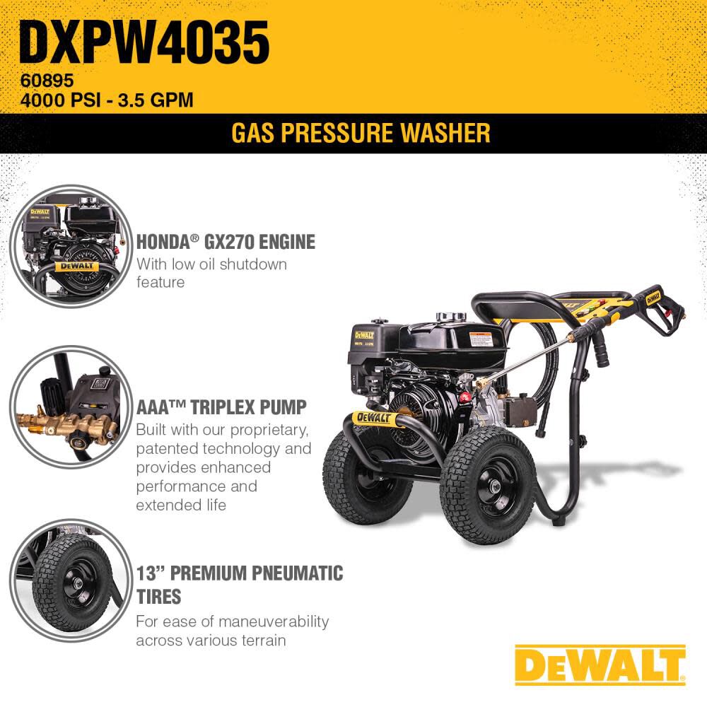 4000 dewalt best sale pressure washer