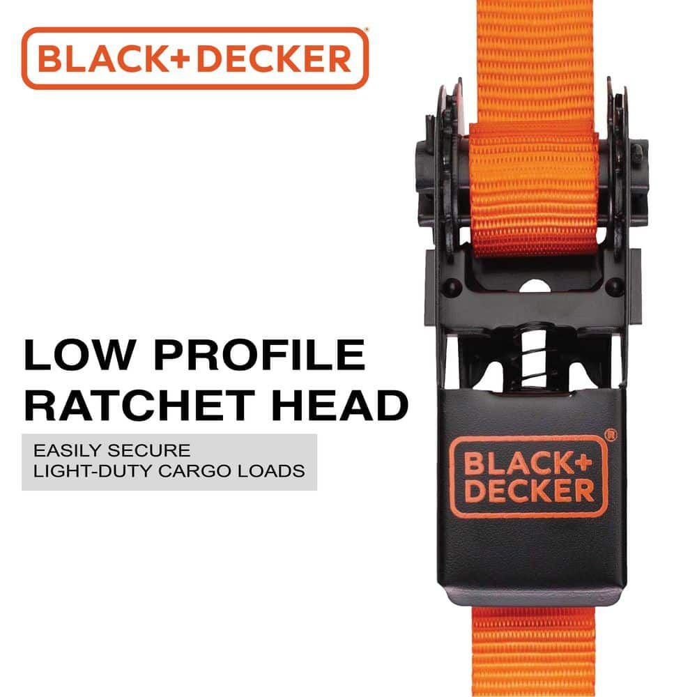 Black and Decker 1 Inch x 10 Ft Ratchet Tie Downs 4 Pieces, large image number 3