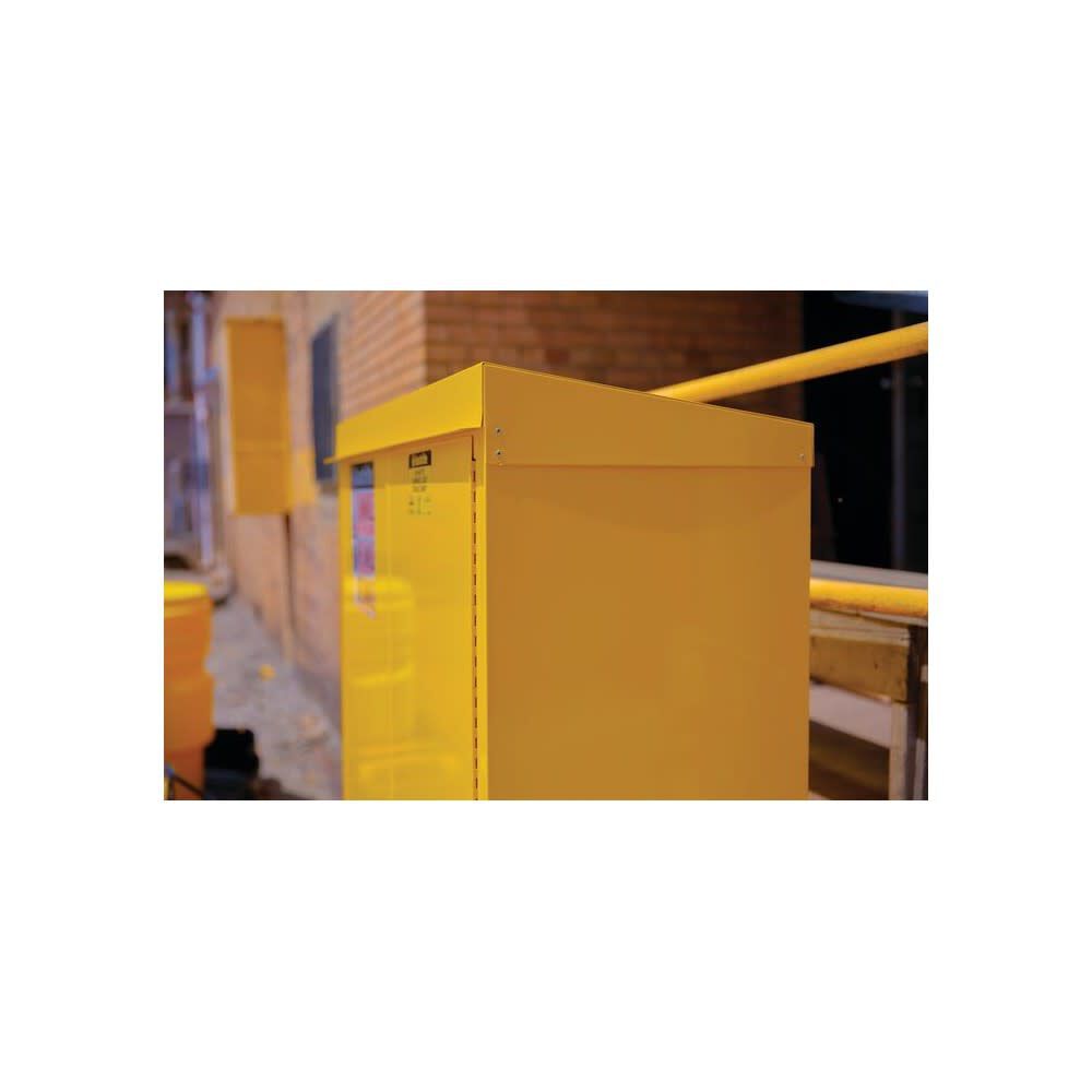 Justrite 45 Gallon 2 Shelves Manual Close Doors Outdoor Storage Cabinet, large image number 7