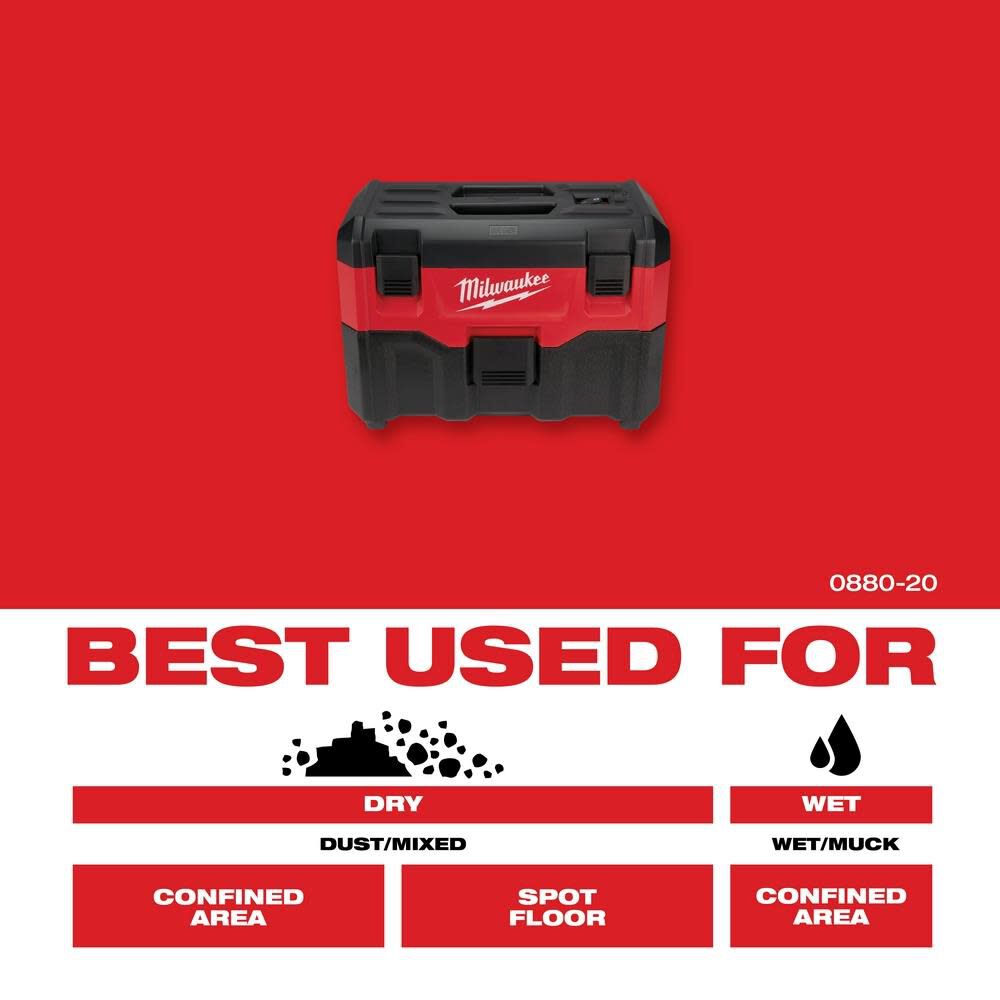 Milwaukee M18 Vacuum Wet Dry Bare Tool 0880 20 Sansujyuku sansujyuku.com
