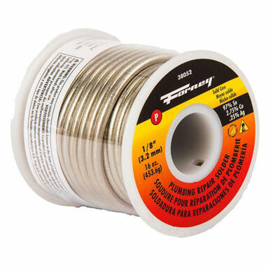 Forney Industries Lead Free Plumbing Repair Solder, Solid Core, 1/8 Inch, 16 Ounces
