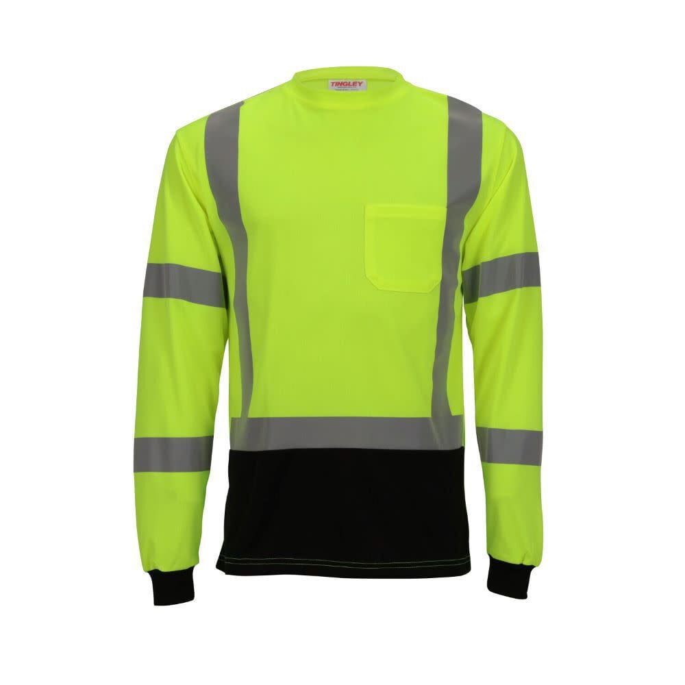Tingley Job Sight Class 3 Black Front T-Shirt Long Sleeve Hi-Vis Medium, large image number 3