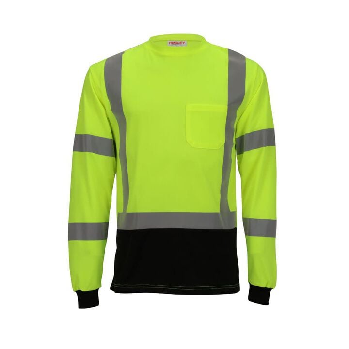 Tingley Job Sight Class 3 Black Front T-Shirt Long Sleeve Hi-Vis Medium, large image number 2
