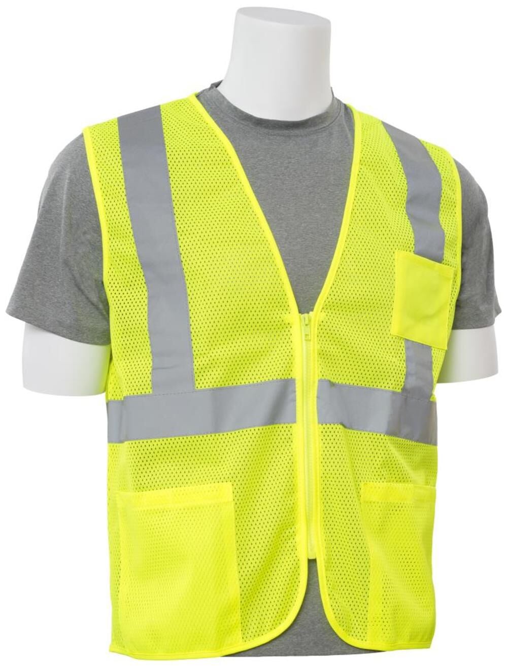 Delta Plus S363P Class 2 Mesh Hi Vis Lime Safety Vest with 4 Pockets, large image number 4