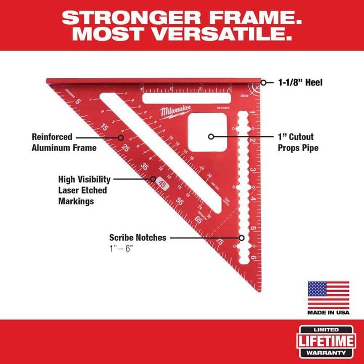Milwaukee 7 Inch Rafter Square and 4-1/2 Inch Trim Square Set, 2 Pieces, large image number 3