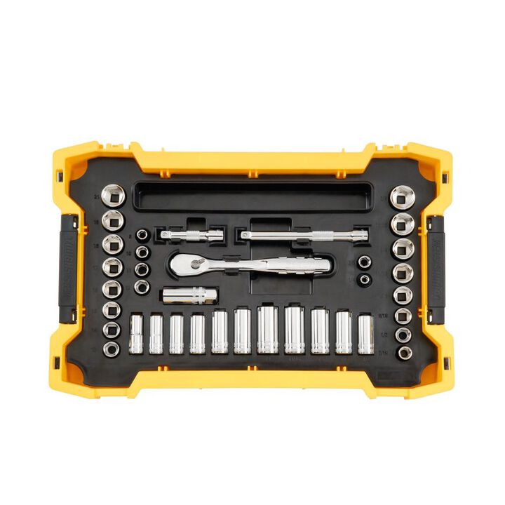 DEWALT Promotional 131 pc. 1/4 in. and 3/8 in. Mechanic Tool Set with TOUGHSYSTEM 2.0 Shallow Tool Trays, large image number 1