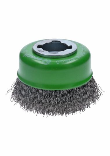 Bosch 3 Inch Wheel Dia. X-LOCK Arbor Stainless Steel Crimped Wire Cup Brush