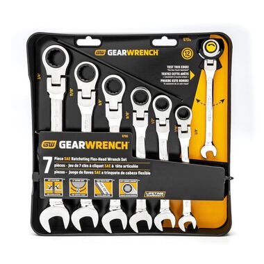 GEARWRENCH Ratcheting Wrench Set7 pc. SAE Flex Combination, large image number 4