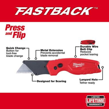 Milwaukee FASTBACK Compact Folding Utility Knife, large image number 1