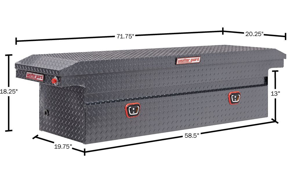 Weather Guard Saddle Truck Tool Box Aluminum Full low profile Gunmetal Gray, large image number 7