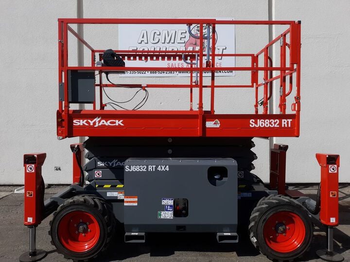 Skyjack Scissor Lift 32' Maximum Platform Height 68in Width Rough Terrain, large image number 1