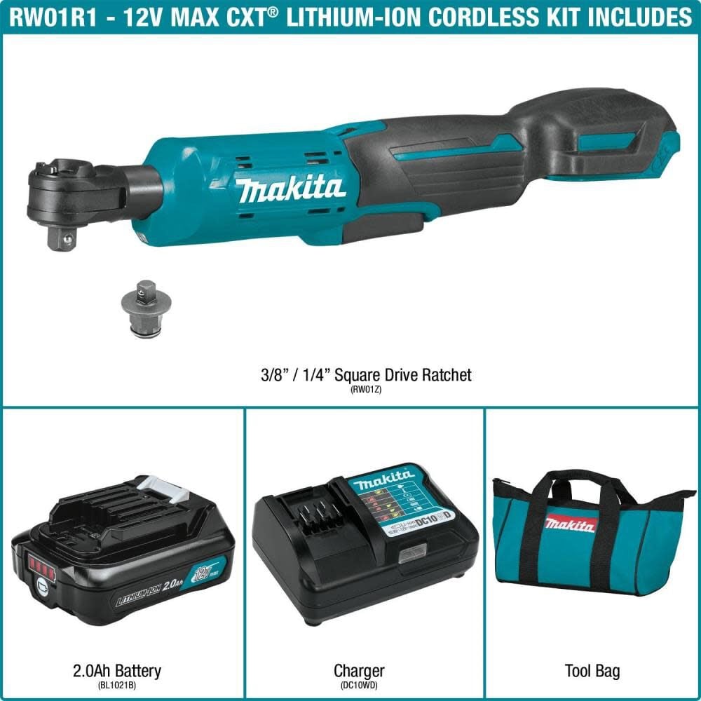 Makita 12V Max CXT Cordless 1/4-3/8 inch Ratchet and Bluetooth Speaker 2.0Ah Kit, large image number 4