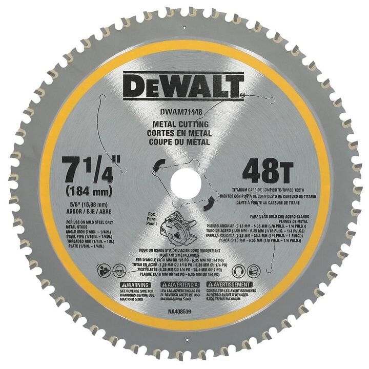 DEWALT 7-1/4 Inch 48T Metal Cutting Saw Blade