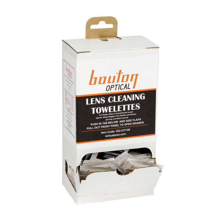 Protective Industrial Products Safety Glasses Bouton Optical White Lens Cleaning Towelette Dispenser, large image number 1