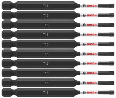 Bosch Impact Tough 3.5 Inch Torx #15 Power Bits (Bulk Pack)