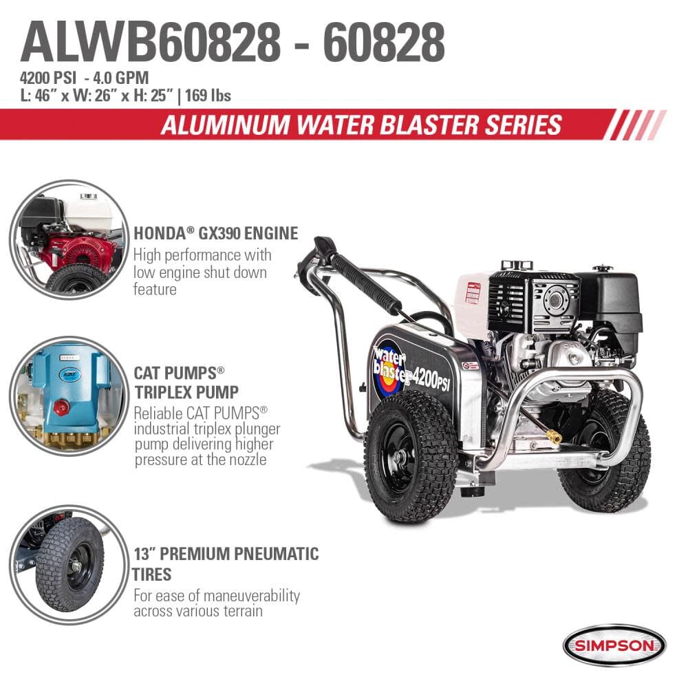 トリパズ Simpson Aluminum Water Blaster 4200 PSI 4.0 GPM Gas Powered