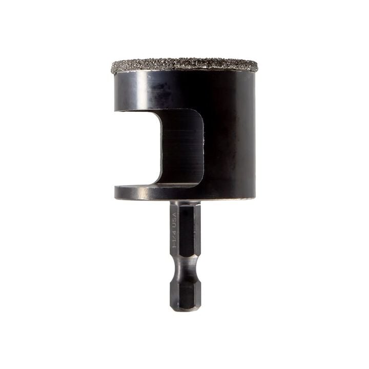 Spyder 1-1/4 Inch Diamond Edge Hole Saw, 1/4 Inch Hex Arbor, Glass/Tile/Stone