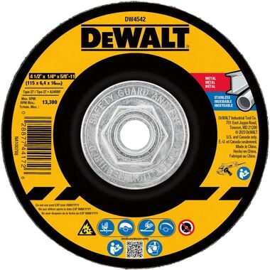 DEWALT 4-1/2 In. x 1/4 In. x 5/8 In. to 11 Fast Cutting Abrasive