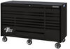 Extreme Tools RX Series 72 Inch W x 25 Inch D 19 Drawer Triple Bank Roller Cabinet 150 lbs Slides Matte Black with Black Drawer Pulls, small image number 1