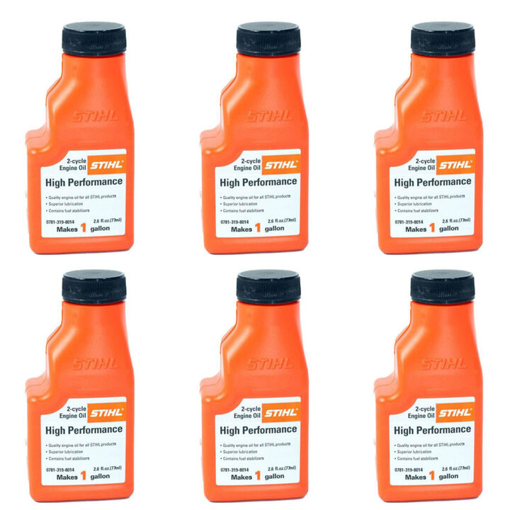 Stihl Blue High Performance 2-Cycle Engine Oil 50:1 1 Gal Mix 2.6oz 6 Pack