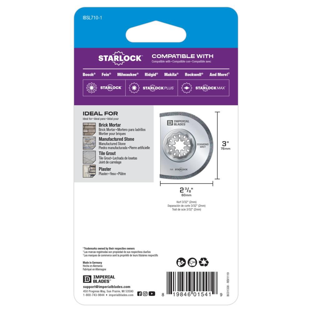 Imperial Blades Starlock 3in Diamond Grit Segment Blade 1pc, large image number 5