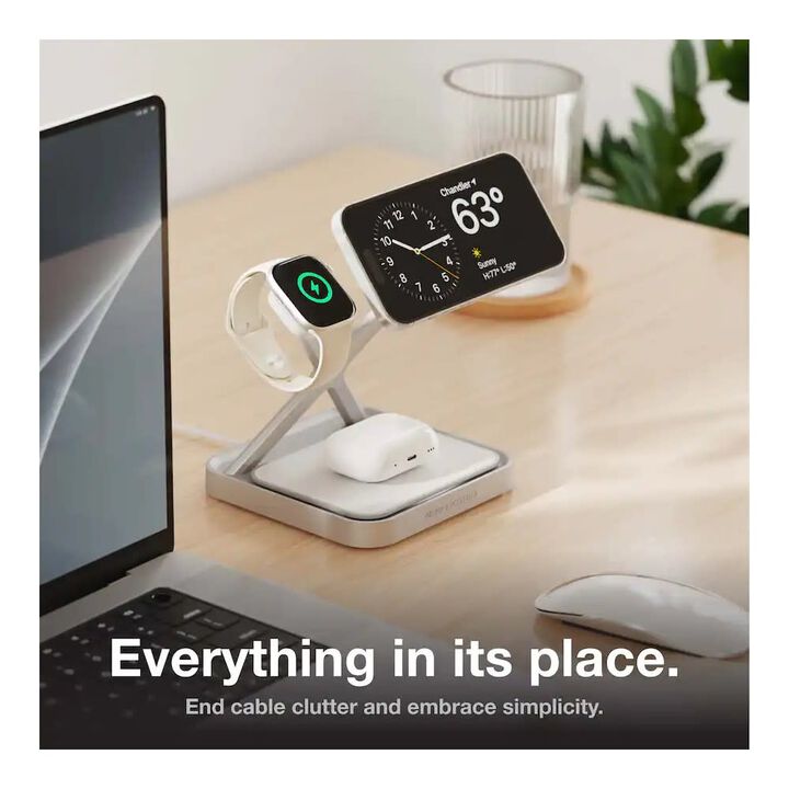 Noco 3-In-1 Qi2 15W Wireless Charging Stand Silver, large image number 3