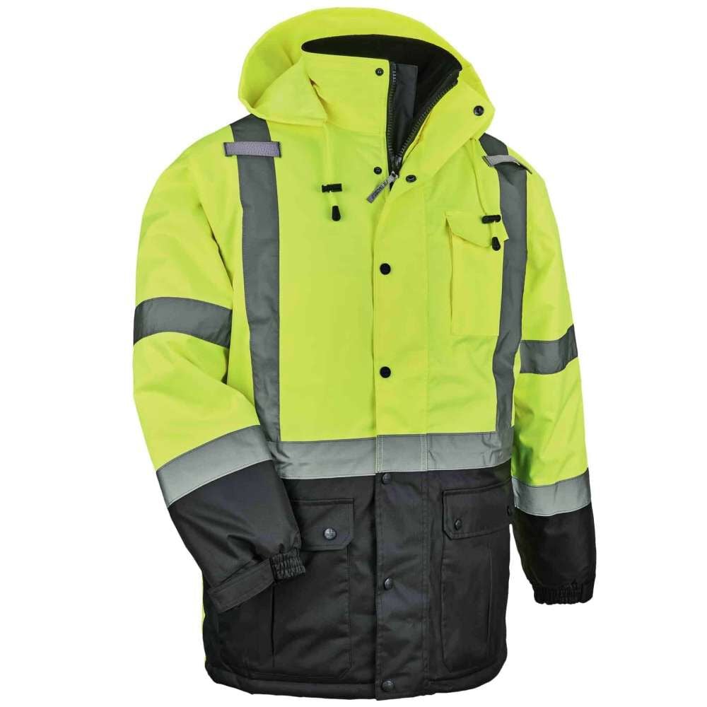 Ergodyne Hi-Vis Winter Jacket Quilted Parka Class 3 Size Large – 25564