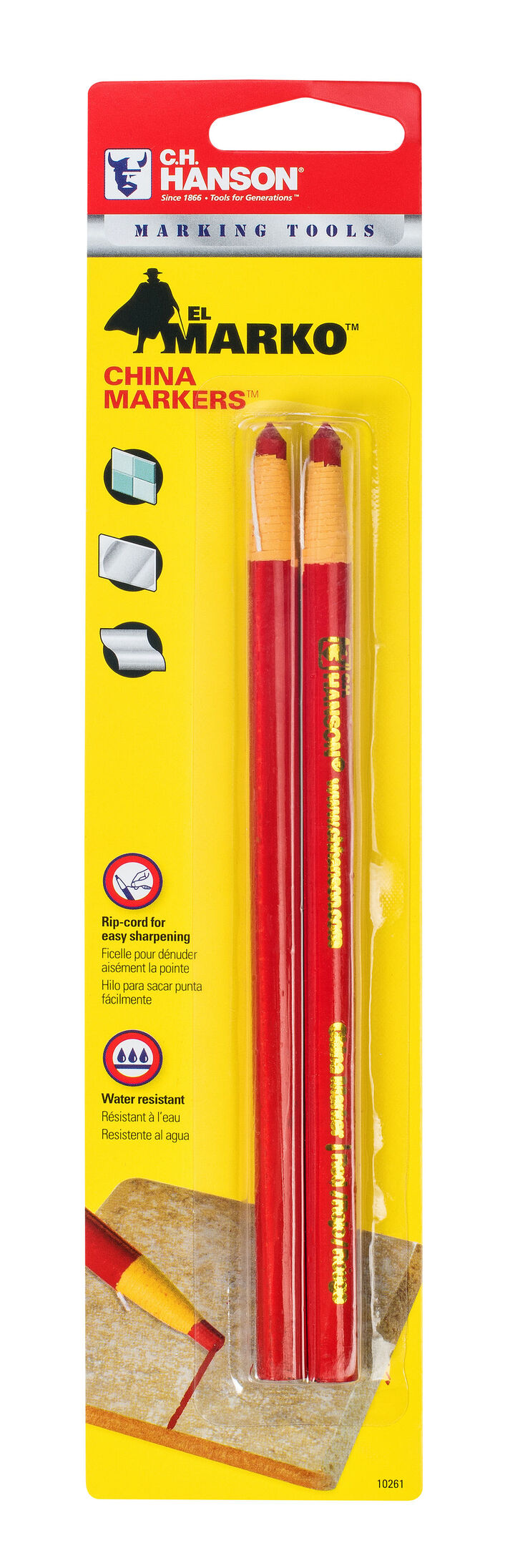 C H Hanson El Marko China Marker Red Carded, 2 Piece, large image number 1