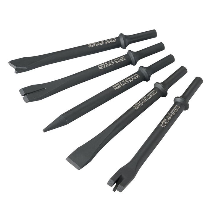 Sunex 7 Inch Cutting Air Hammer Chisel Set 5 Pieces