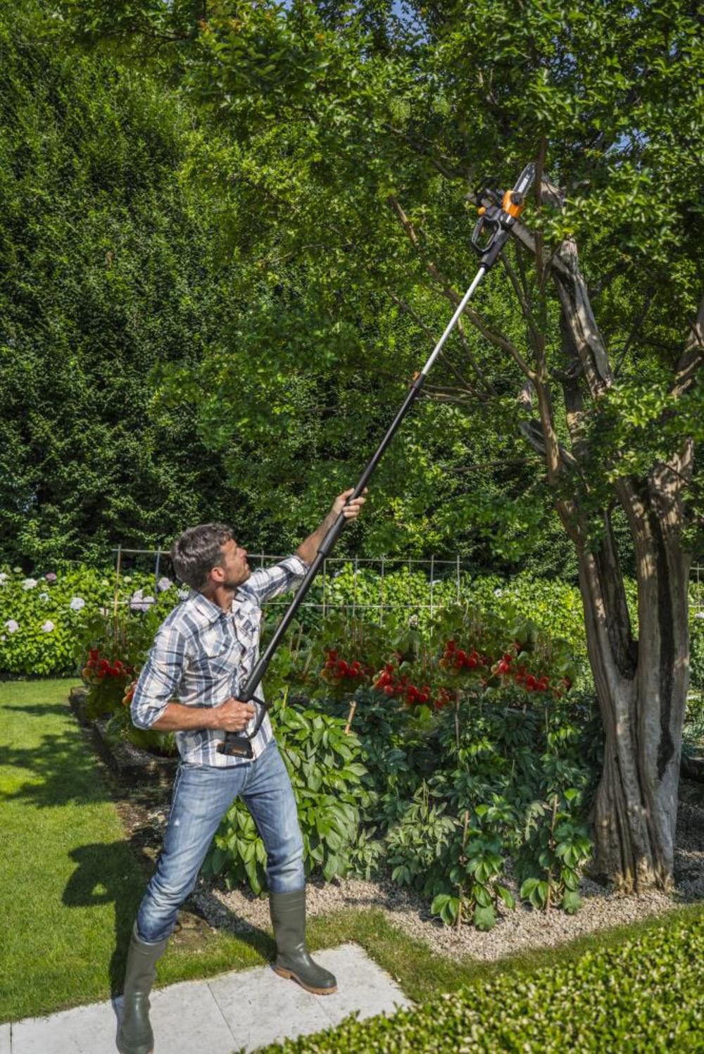 Worx POWER SHARE 20-Volt 10in. Cordless Pole Saw with 10 ft Extension and Detachable Chain Saw (Battery and Charger Included), large image number 3