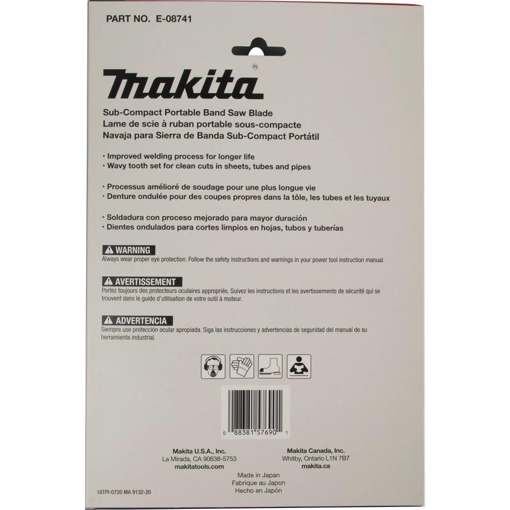 Makita Band Saw Blades 28 3/4in 18 TPI Bi Metal Sub Compact Portable 5pk, large image number 4
