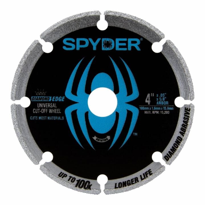 Spyder 4 Inch Diamond Bite Cut-Off Wheel for Steel, Cast Iron, Rebar, Stone