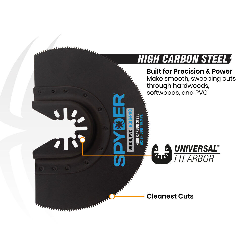 Spyder 4 Inch Half Moon Oscillating Tool Blade for Clean Wood and PVC, large image number 4