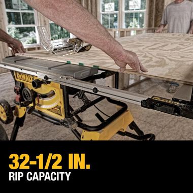 DEWALT 10 Inch Jobsite Table Saw 32-1/2 Inch Rip Capacity and Rolling Stand with Circular Saw Blade Combo Kit Bundle, large image number 2