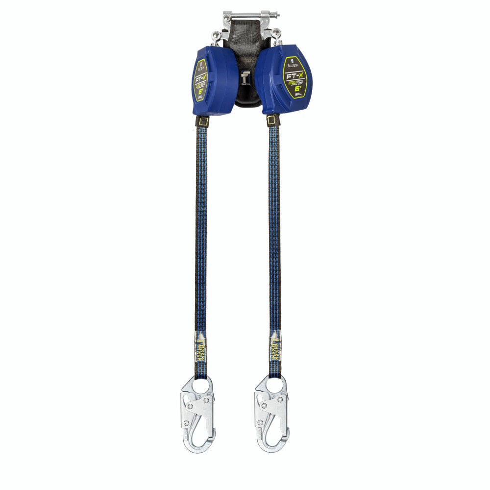 Falltech 6ft FT-X EdgeCore Class 2 Twin-Leg LE SRL with Steel Snap Hooks – 84106TP1