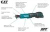 Makita 12V max CXT 3/8in & 1/4in Sq Drive Ratchet Kit, small image number 2